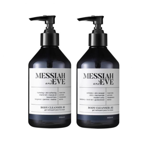 2 bottles of cleansers by messiah and eve